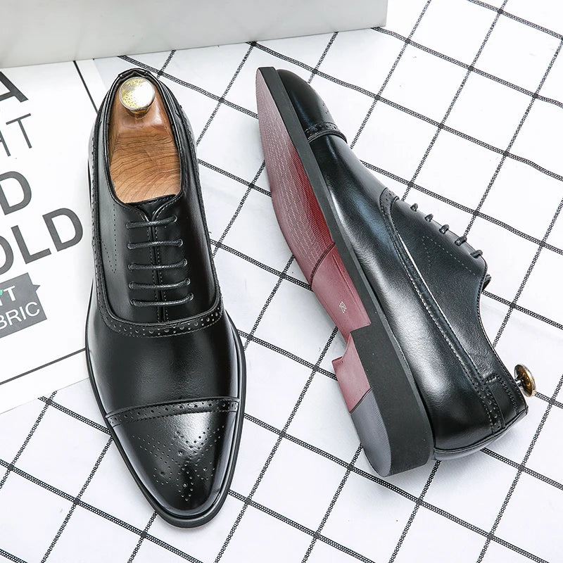 Men's Formal Shoes with Red Soles Fashionable Business Attire Casual Daily Lace Up Dress Shoes Plus Size Pointed Toe Solid Color - Buy online at  Vibe In Cart.