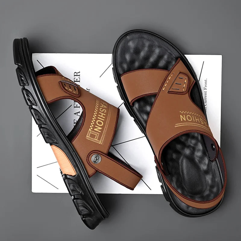 Hot Sale Men Sandals Casual Shoes Outdoor Walking Sandals for Men Beach Shoes Men Slippers Open Toe Flat Two Passes - Buy online at  Vibe In Cart.
