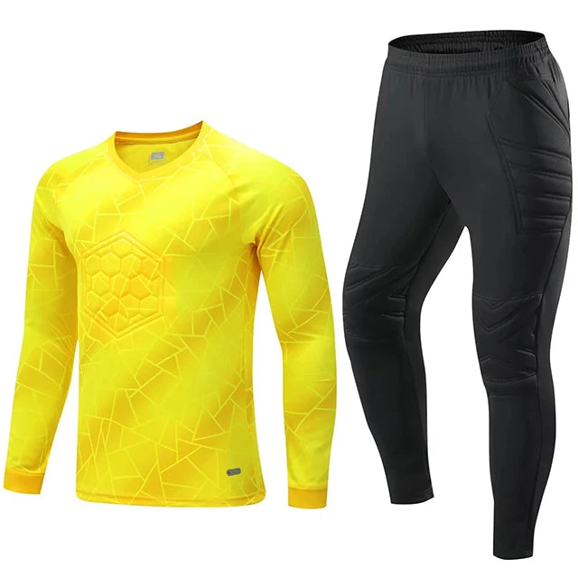 Unisex Polyester Soccer Goalkeeper Uniform with Long Sleeve Top and Pants