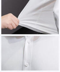 Men's Plus Size White Long Sleeve Business Shirt