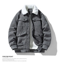 2025 Winter Collar Corduroy Jacket for Men, Casual, Comfortable, Loose, High Quality, Simple, Versatile,and Plush Jacket for Men - Buy online at  Vibe In Cart.
