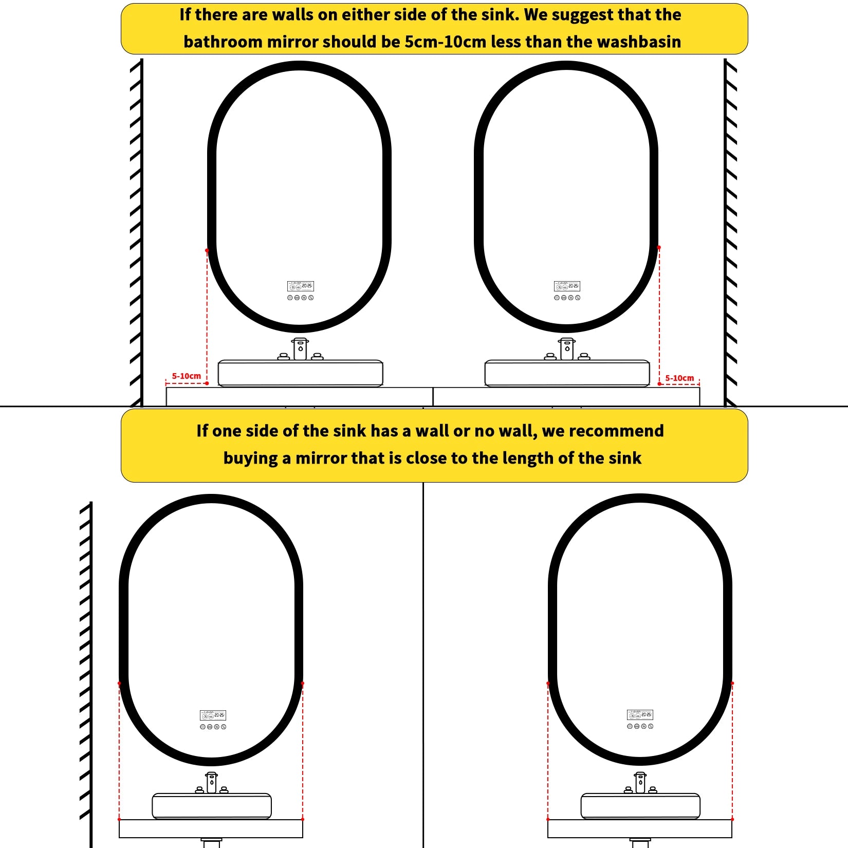 LUVODI Lighted Bluetooth Bathroom Mirror Led Backlit Illuminate Vanity Mirror with Time Date Display Anti-fog - Buy online at  Vibe In Cart.