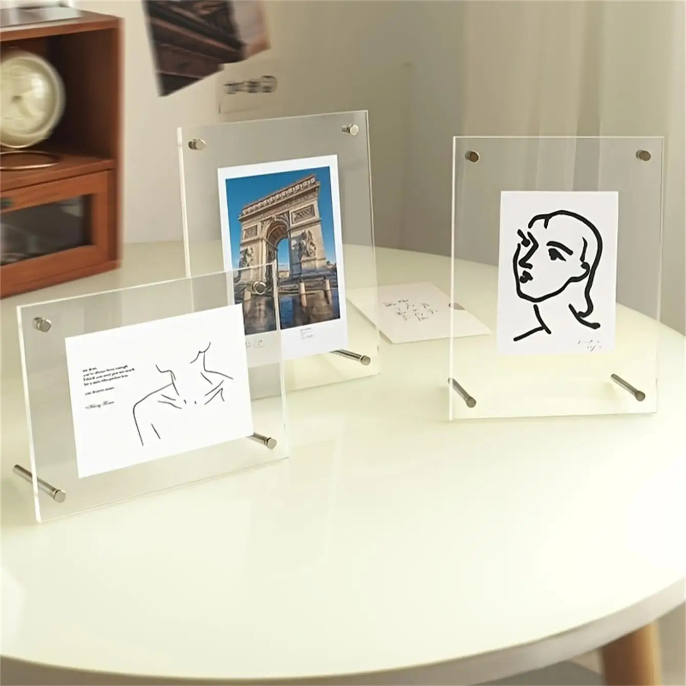 Transparent Picture Frame 6-Inch Wall-Mounted Ins Postcard Photo Frame Poster Display Stand 7-inch Acrylic Photo Frame Table - Buy online at  Vibe In Cart.
