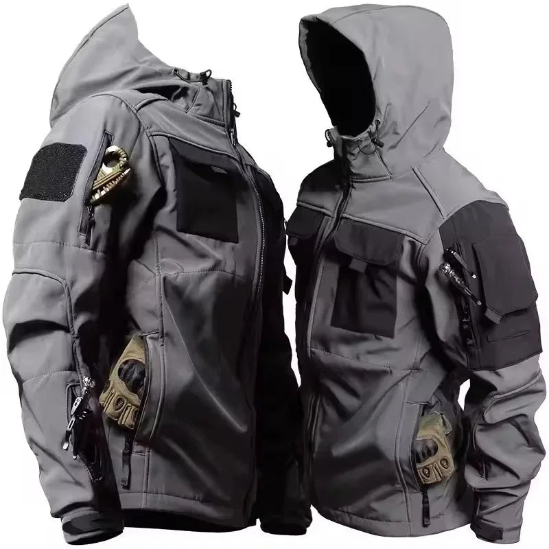 New Autumn WinterTactical Jackets Men Military Soft Shell Waterproof Windproof Hooded Jacket Outdoor Functional Multi-pockets - Buy online at  Vibe In Cart.