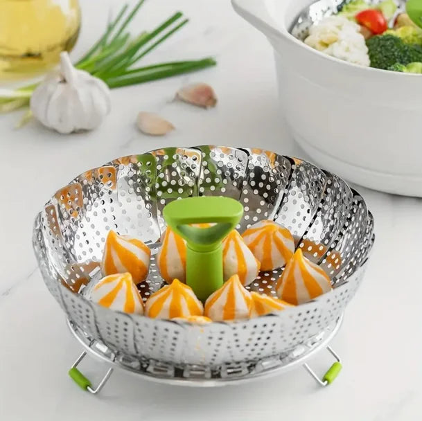 1pc Stainless Steel Lotus Steaming Tray Folding Food Steamer Vegetable Fruit Food Basket Mesh Steamer Rack Cooking Cookware - Buy online at  Vibe In Cart.