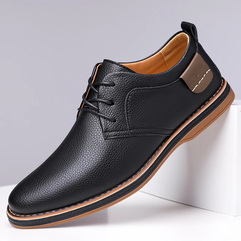 Men's Casual Business Leather Shoes Men Fashion Lace-up Derby Shoe Mens Light Comfortable Outdoor Driving Flats - Buy online at  Vibe In Cart.