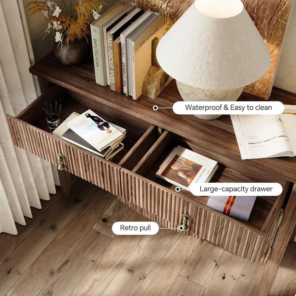 40" Retro Buffet Cabinet with Storage, Fluted Sideboard Credenza with Drawer, Accent Bar Cabinet for Living Room Furniture - Buy online at  Vibe In Cart.