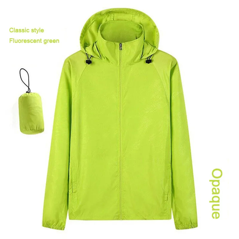 Hooded UV Waterproof Nylon Golf Jacket Unisex Foldable