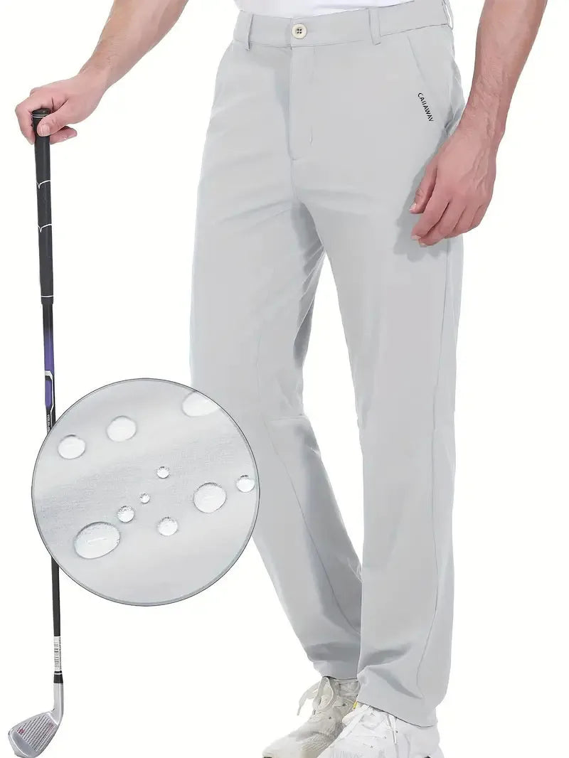Men's Full Length Slim Fit Breathable Polyester Golf Pants