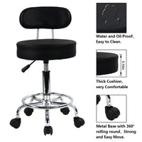 KKTONER PU Leather Rolling Stool Mid-Back with Footrest Height Adjustable Office Computer Home Drafting Swivel Task Chair - Buy online at  Vibe In Cart.