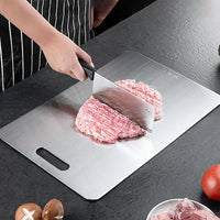 Titanium Cutting Boards for Kitchen Stainless Board 304 Steel Thickened Double Sided Food Grade Portable Fruit Meat Chopping - Buy online at  Vibe In Cart.