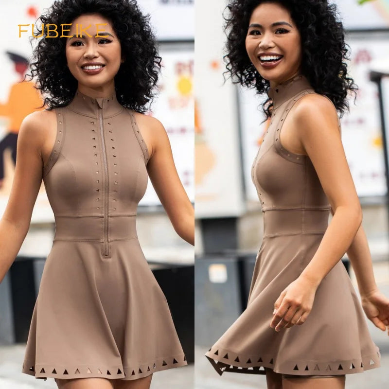 FUBEIKE Womens Dresses Sports Fitness Women's Golf Wear Breathable Tight Comfortable Back Hollow With Chest Pad Yoga Outfit Set - Buy online at  Vibe In Cart.