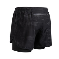 Men's Reflective Quick Drying Polyester Running Shorts With Double Layer