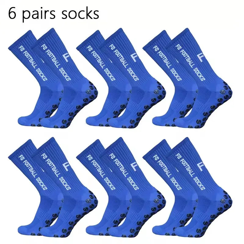 6 Pairs Breathable Football Socks Men Women Sports Socks Non-slip Silicone Bottom Soccer Baseball Socks Outdoor Sport Yoga Socks - Buy online at  Vibe In Cart.