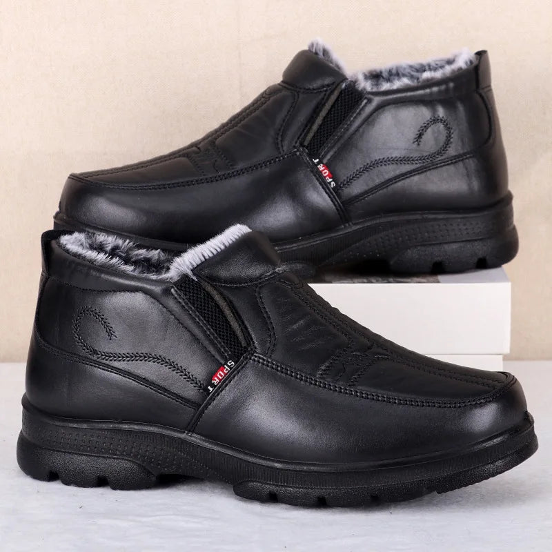 Shoes for Men 2023 Winter Fashion Non-slip Cotton Shoes Men's Thickened Leather Waterproof Casual Snow Boots Zapatillas Hombre - Buy online at  Vibe In Cart.