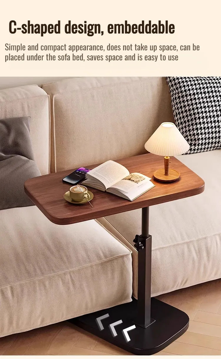 Adjustable Height Rotating Foldable Coffee Table with Storage