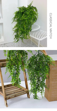 Artificial Hanging Plants 32 Inch Fake Boston Ferns Plastic Fake Plants for Wall House Wedding Garland Indoor Outdoor Decoration - Buy online at  Vibe In Cart.