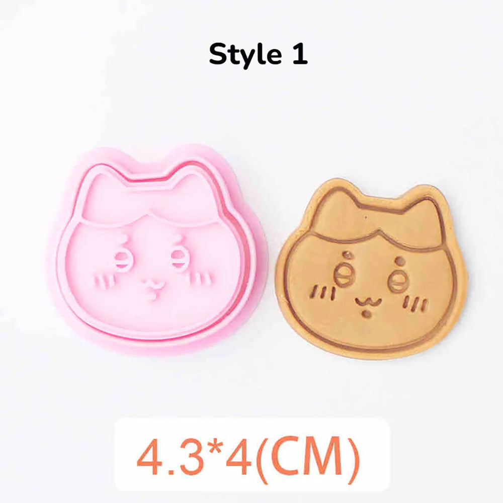 Plastic Pressable Cartoon Doll Cookie Cutters for Baking