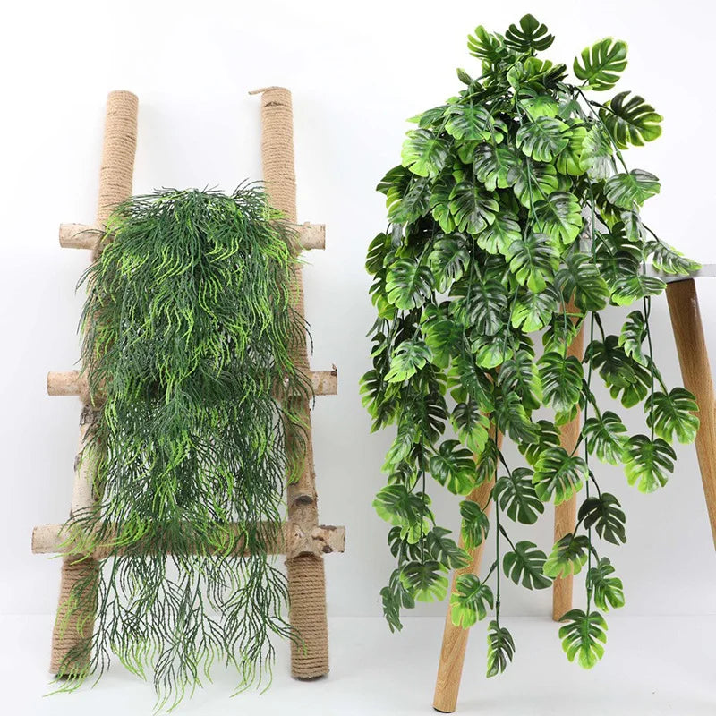 Artificial Plant Persian fern Leaves Vines Home Room Decor Hanging Plastic Leaf Grass Wedding Party Wall Balcony Home Decoration - Buy online at  Vibe In Cart.