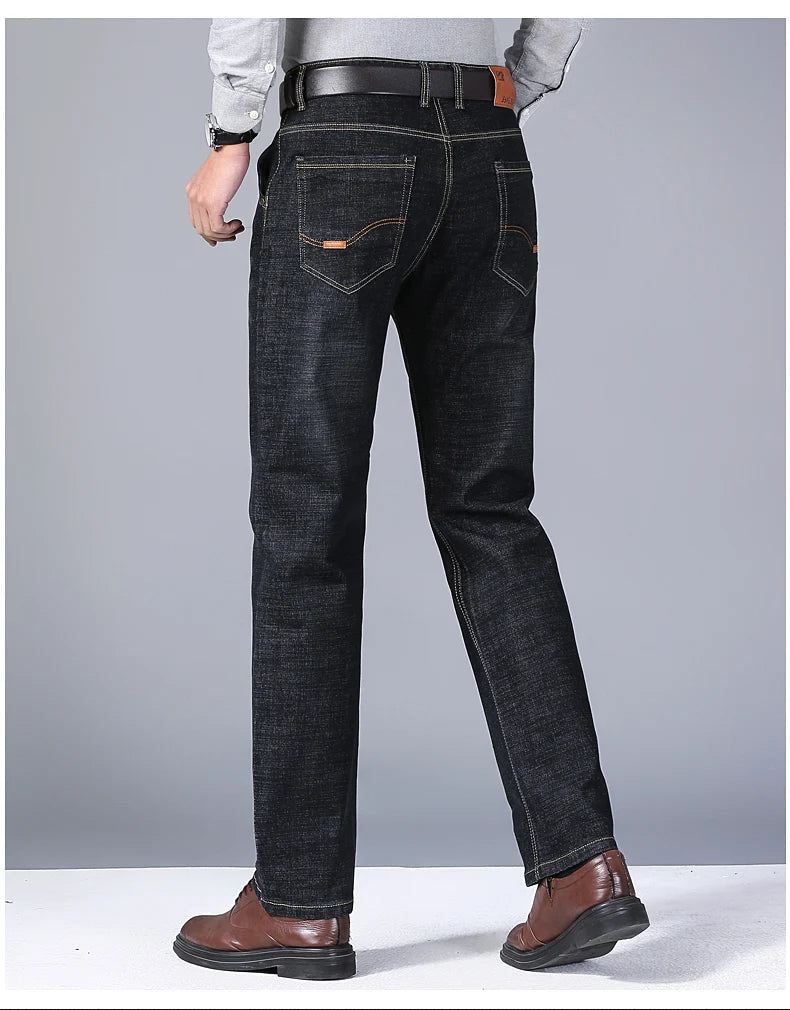 New Men Light Luxury Stretch Slim Fit Pants Comfortable Soft Business Fashion Straight Casual Denim Trousers Male Brand Clothing - Buy online at  Vibe In Cart.