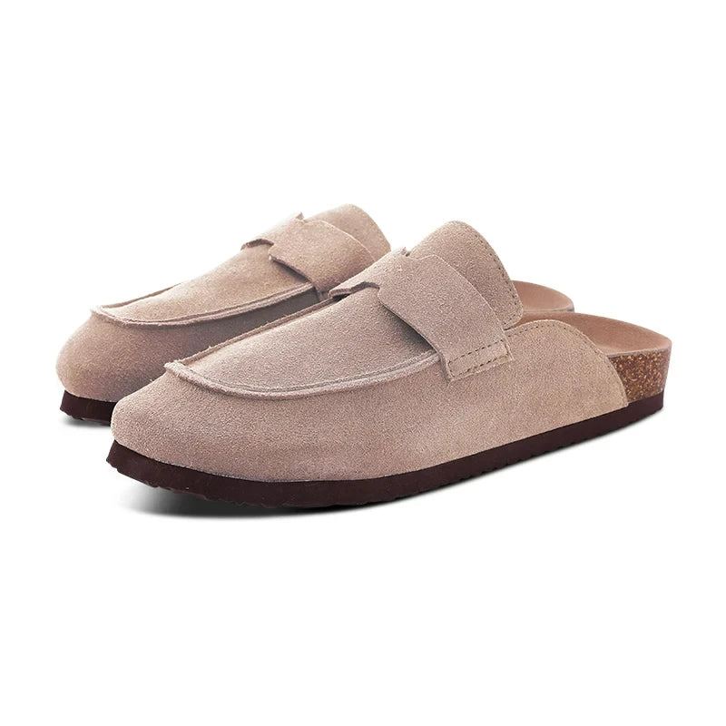 Women's Low Heel Mules Slippers with EVA Insole and Suede Lining
