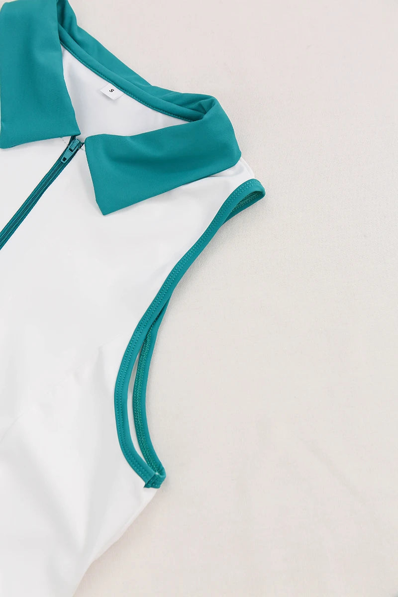 Sean Tsing® Sport Golf Tennis Dresses with Shorts Women Sleeveless Turn Down Collar Dress Badminton Workout Two Pieces Suits