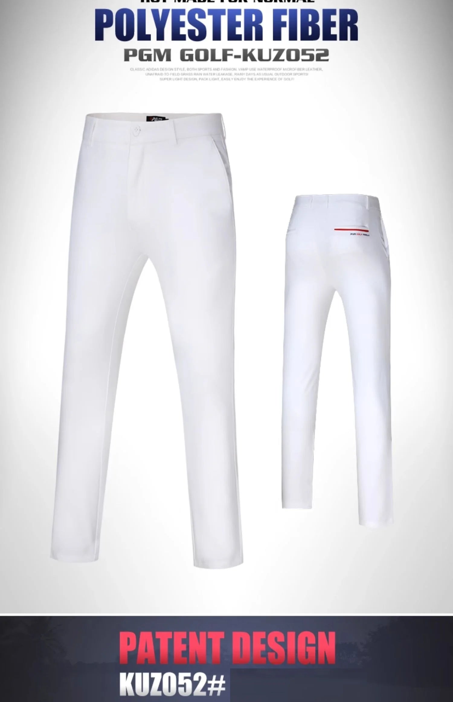 Men's Stretch Golf Pants Straight Casual Breathable Full Length 2XS-4XL