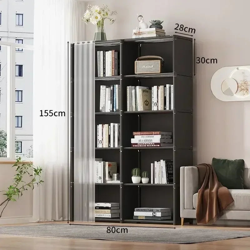 6/5 Layers Dustproof Wardrobe High Capacity Partition Bookshelf Bedroom Open Simple Assembly Storage Cabinet Bedroom Furniture - Buy online at  Vibe In Cart.