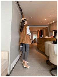 Women's Velvet Loafers with Rabbit Fur and Leather for Autumn