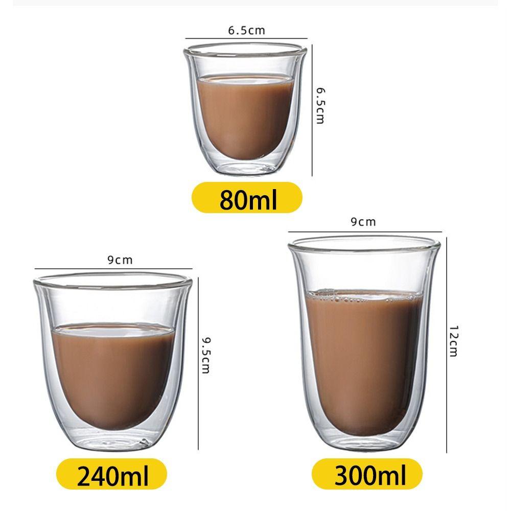 Double Wall Glass Cup Transparent Clear Heat Resistant Tea Drink Cups Mini Whisky Cup Espresso Coffee Cup  Bar Drinkware  Gift - Buy online at  Vibe In Cart.