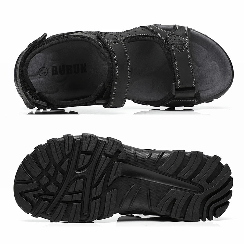 First-Layer Cowhide Men's New Fashion Open-Toe Casual Men's Summer Sandals, Adjustable Non-Slip, Comfortable Soft-Soled Beach Sh - Buy online at  Vibe In Cart.