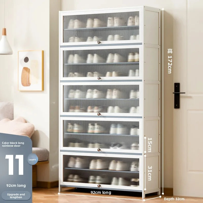 Multi-Layer Shoe Cabinet with Dustproof Large-Capacity Design