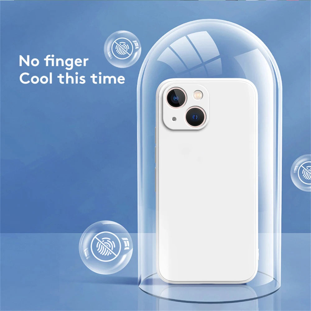 Square Liquid Silicone Protective Phone Case with Anti-Scratch and Dustproof Features