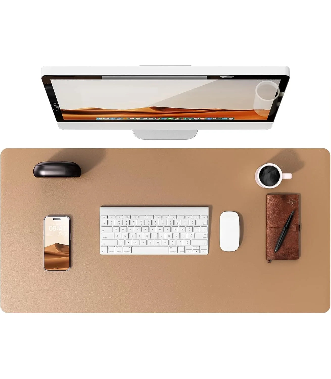 Large Non-Slip PU Leather Office Desk Mat for Mouse and Laptop Pad