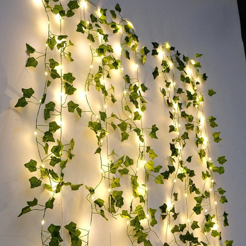 2 Meter Green Artificial Ivy Vine Garland with LED Lights