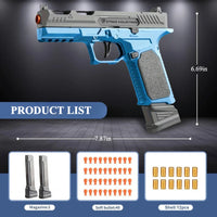 Plastic Toy Pistol Gun for Ages 14+ with Continuous Firing and Soft Bullets