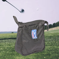Portable Large Black Golf Ball and Tee Storage Bag