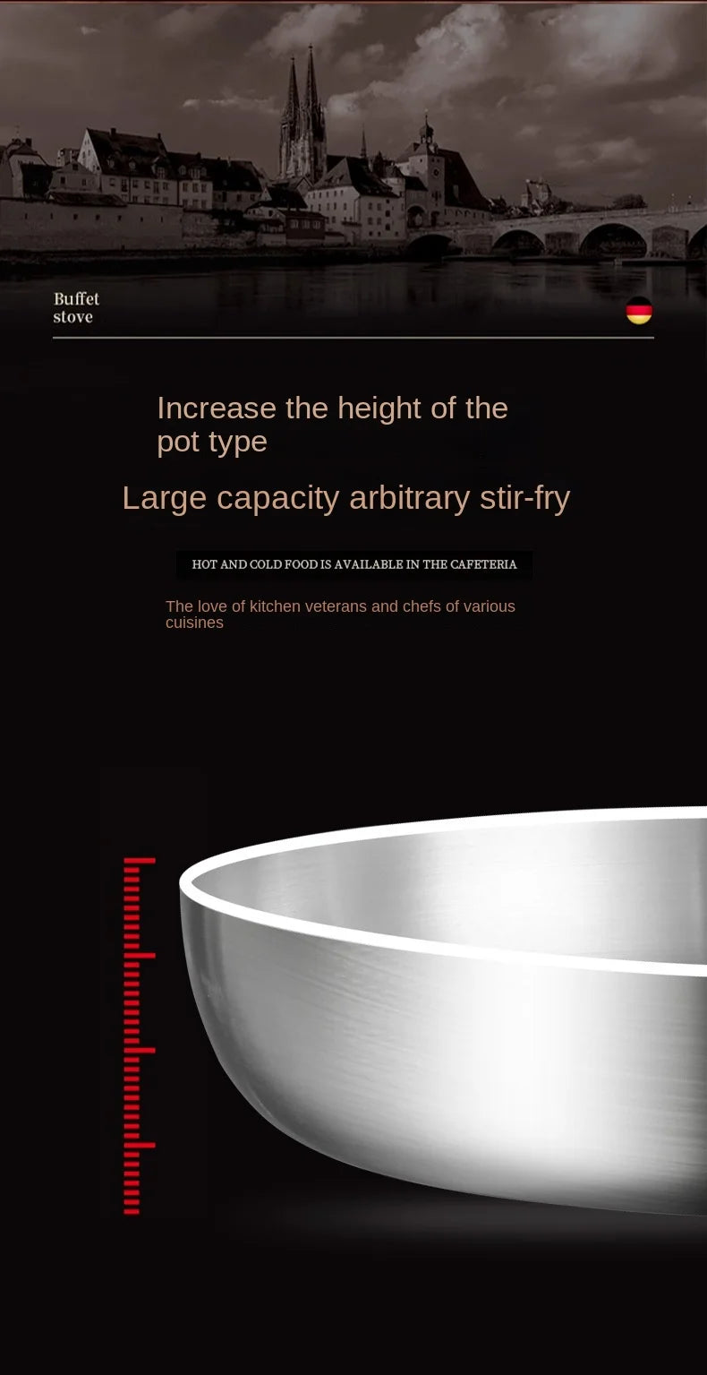 316 Stainless Steel Frying Pan Wok NonStick Pan Fried Steak Pot Uncoated Kitchen Cookware For Gas Stove and Induction Cooker Wok - Buy online at  Vibe In Cart.