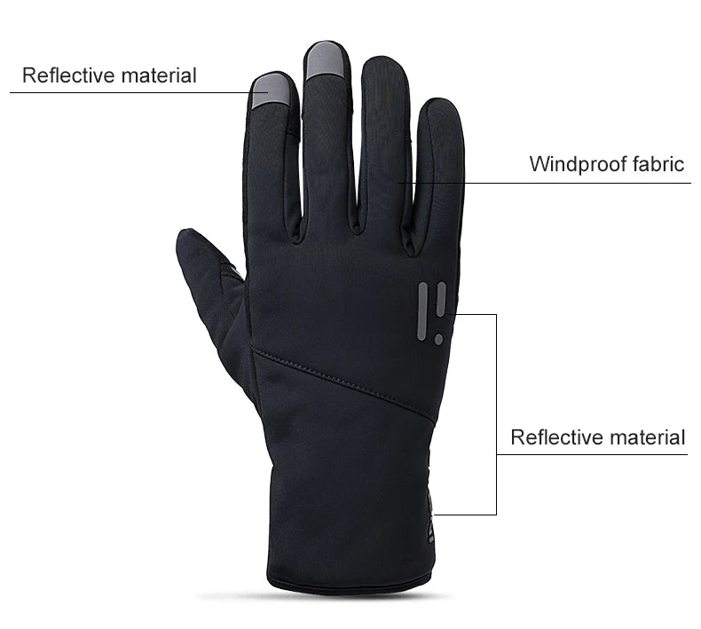 Winter Cycling Gloves For Men And Women Warm Fleece Waterproof Touchscreen