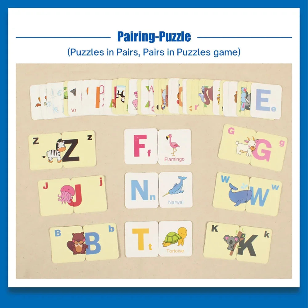 Baby Cognition Puzzle Toys Toddler Kids Iron Box Cards Matching Game Cognitive Card Car Fruit Animal Life Puzzle Gift