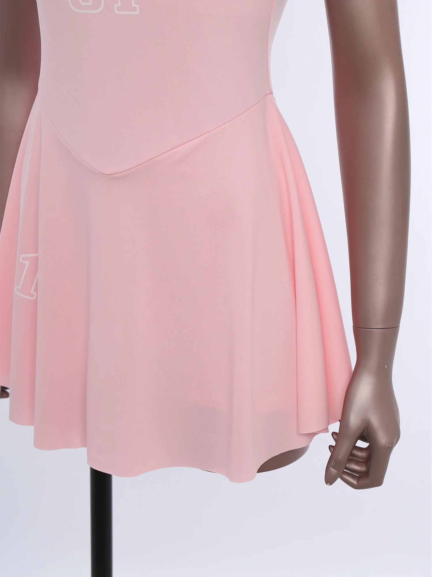 Sporty Style Girl Dress Children's Sleeveless Letter Print Sports Golf Tennis Workout Athletic Dress with Removable Chest Pads