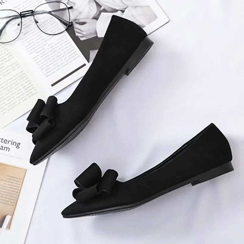 Women Fashion Green Bow Tie Flock Flat Shoes Zapatos De Mujer Lady Casual Black Office & Party Shoes Sapatos Femininas A99 - Buy online at  Vibe In Cart.