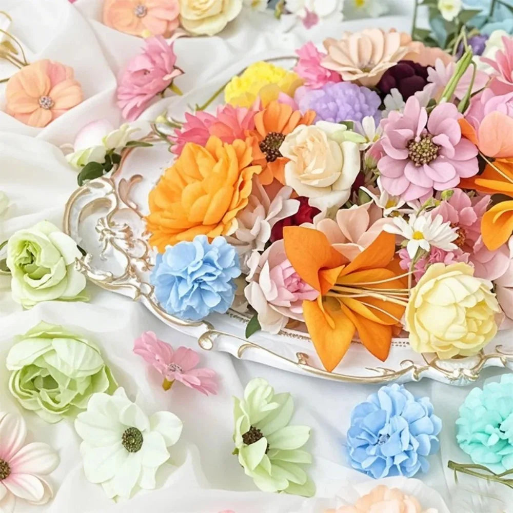 20/52Pcs Random Mix Artificial Flowers Silk Fake Flowers for Home Room Decor DIY Craft Gifts Accessories Bride Wedding Decor - Buy online at  Vibe In Cart.