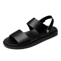 Men's Genuine Leather Slip-On Sandals for Casual Wear