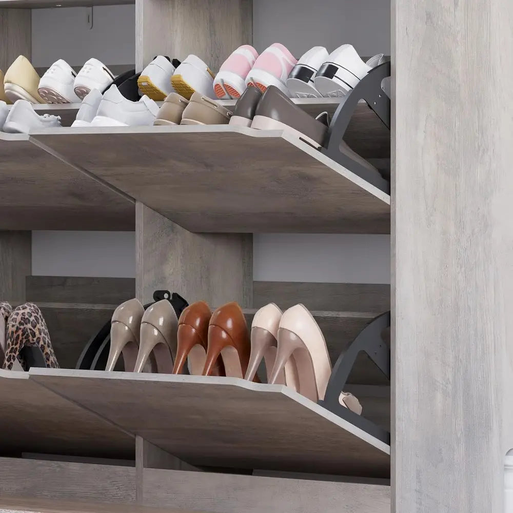 Compact Shoe Storage Cabinet with 4 Drawers, Space-Saving Shoe Rack for Home Entrances and Living Spaces - Buy online at  Vibe In Cart.