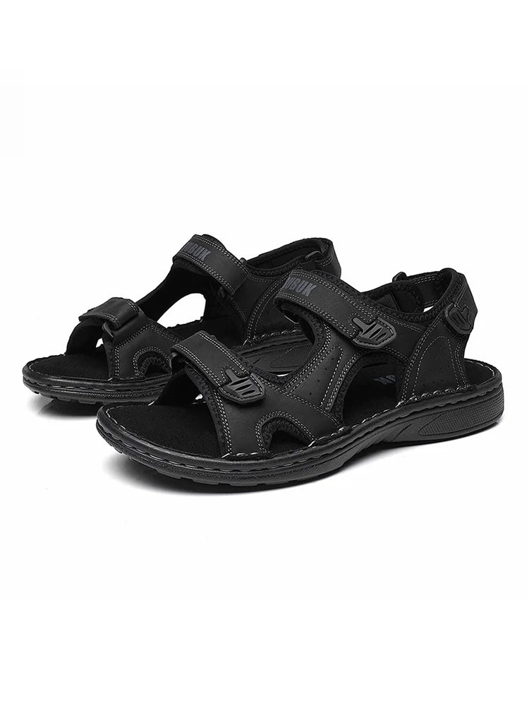First-Layer Cowhide Men's Sports Sandals, Open-Toe Outdoor Non-Slip Sandals, Casual Men's Shoes, Outdoor Fashion Beach Shoes, Li - Buy online at  Vibe In Cart.