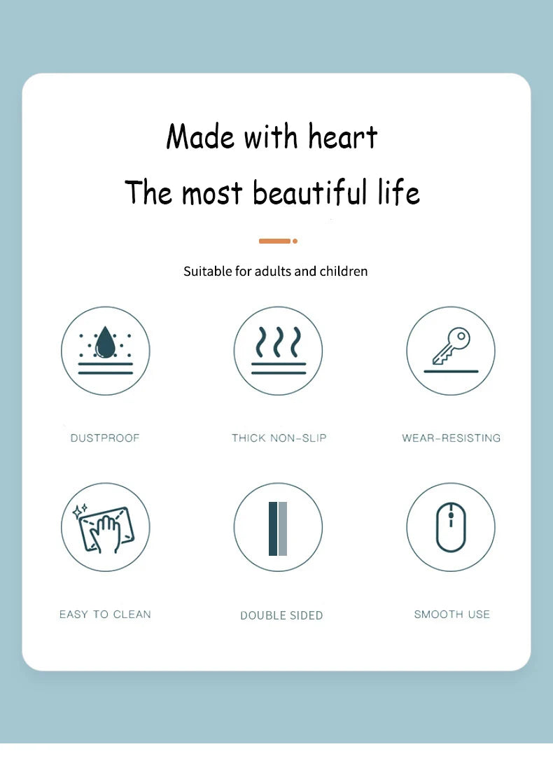 Gaming Mousepad Large White Leather Waterproof Non-Slip