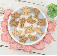 8 Pcs/set Cookie Cutters Plastic 3D Cute Cartoon Pressable Biscuit Mold Cookie Stamp Kitchen Baking Pastry Bakeware - Buy online at  Vibe In Cart.