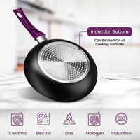 11-Piece Purple Nonstick Cookware Set - Induction Compatible Stackable Pots & Pans for Home Kitchen - Buy online at  Vibe In Cart.