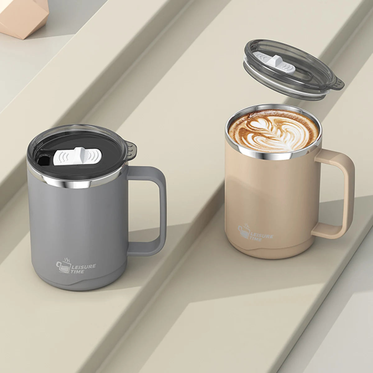 500ml Double-layer Mug 304 Stainless Steel Insulated Coffee Cup With Handle Portable Sealed Water Cup Drinkware For Student Kid - Buy online at  Vibe In Cart.